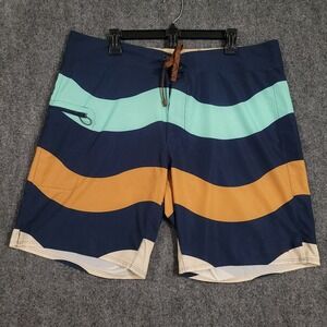 Patagonia‎ Stretch Planing Board Shorts Mens 38 Blue Beach Swim Trunks Summer